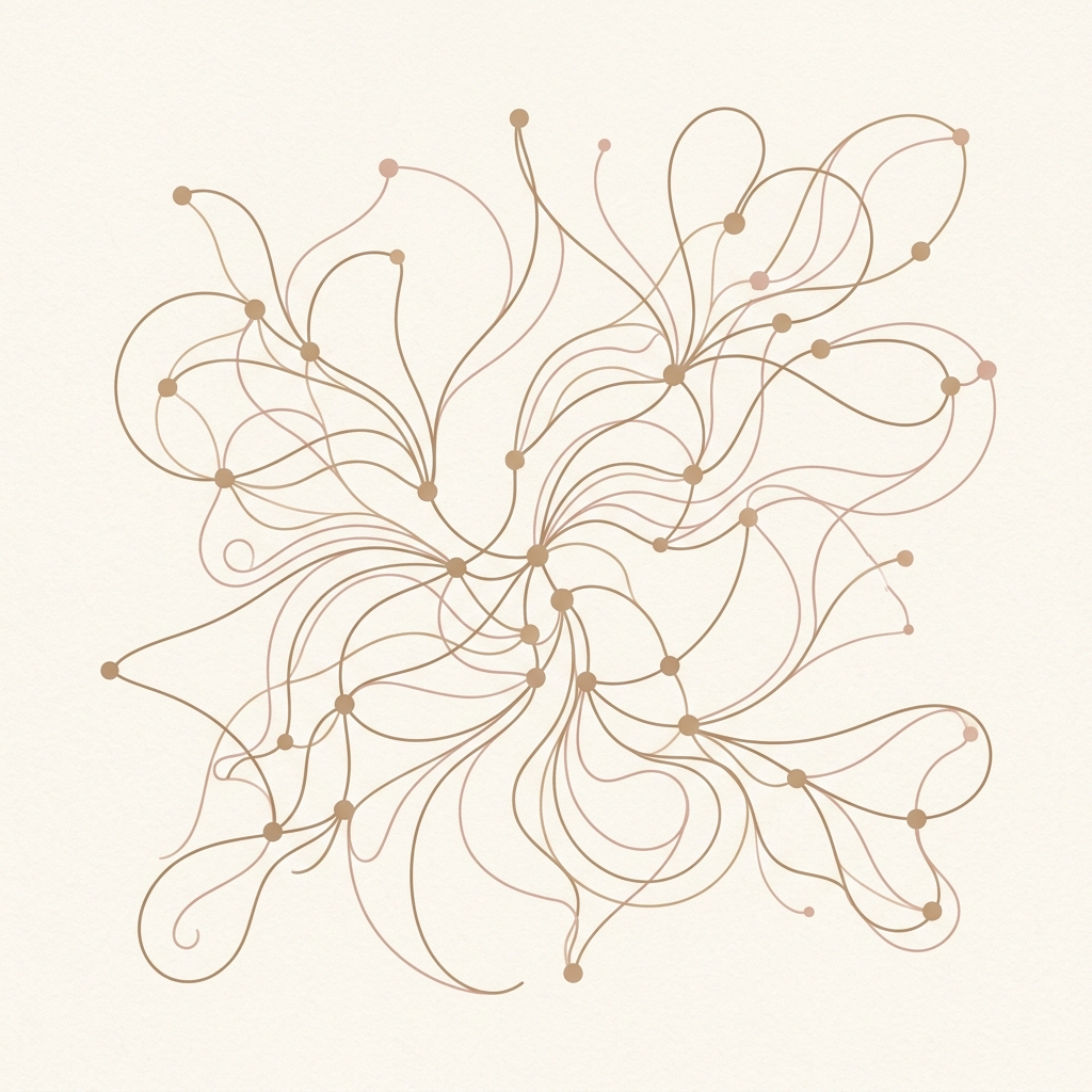 Abstract neural network connections line art